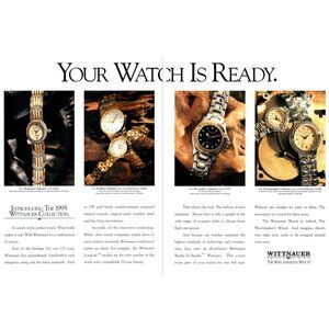 1995 Wittnauer Watch Collection 2 Page Vintage Print Ad 90s Fashion Wall Art